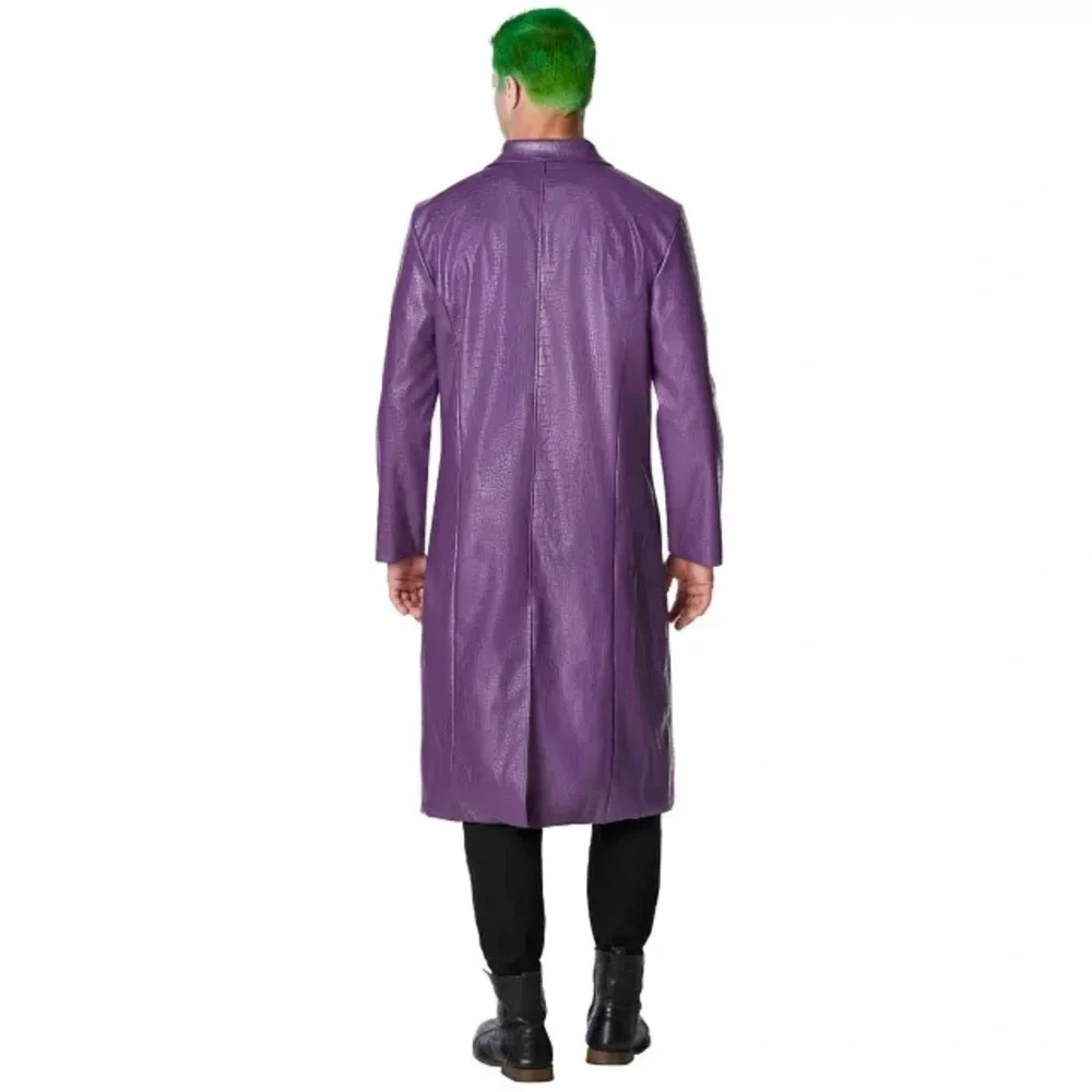 Adult Joker Jacket -‎ Suicide Squad purple vegan leather trench steampunk  S